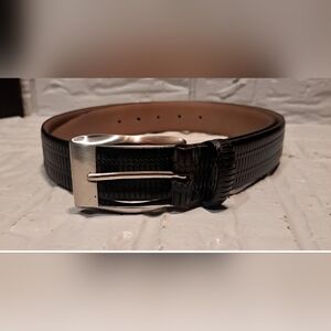 Joseph Abbound Black Leather Men's Belt